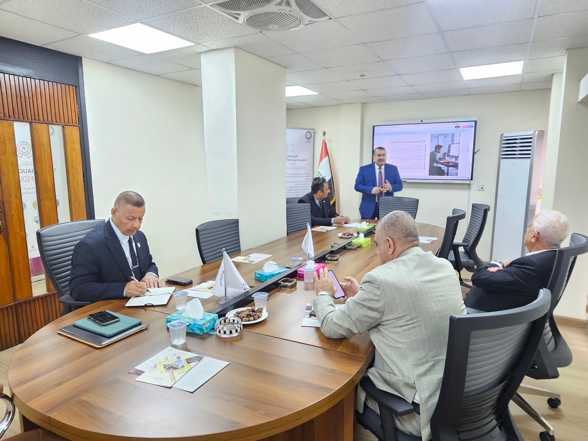 You are currently viewing المركز الوطني يبحث مع وفد جامعة الفارابي برنامج تطوير إدارة الجودة الأكاديمية وعقد شراكة وفق المعايير الدولية ISO 21001:2025